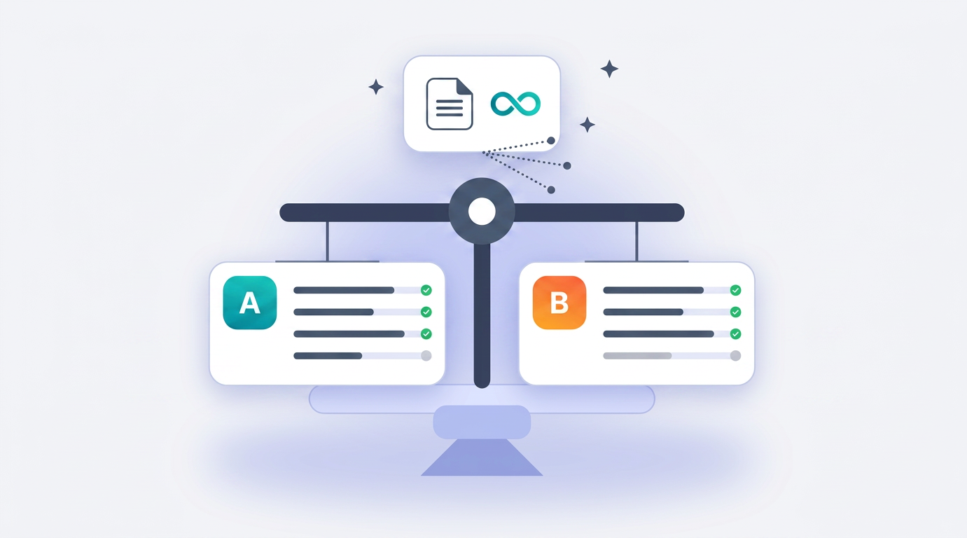 AI-ready comparison page evaluating two SaaS products with balanced criteria and citation evidence.